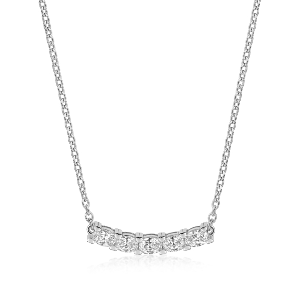 Collier Silber 925 mit 5 Zirkonia - 42/45cm - Recyceltes Silber - Bild 2