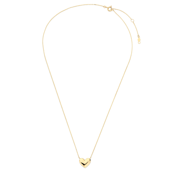 Collier Herz Hochglanz Gold 585 - 10,80x9,50mm - Ankerkette 43cm - Bild 2