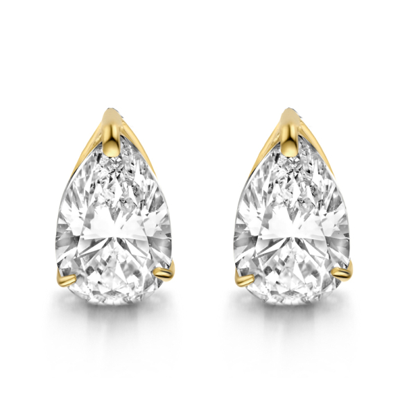 Ohrstecker Zirkonia Tropfenform Gold 585 - 8x5mm