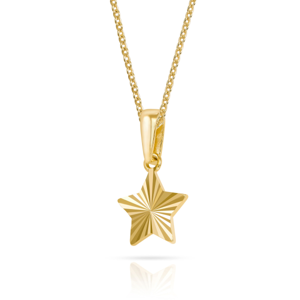 Anhänger Stern Gold 333 - Diamantiert - 8,5mm