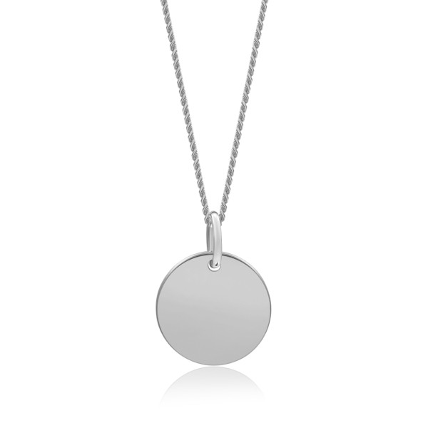 Collier mit Gravurplatte Silber 925 - Platte 10mm