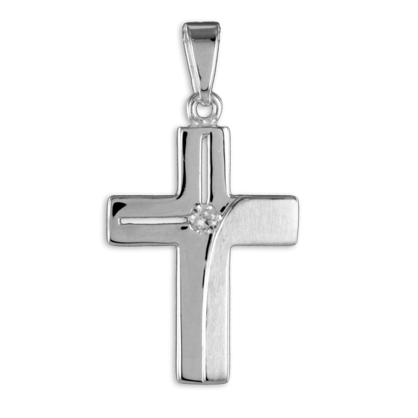 Kreuzanhänger Zirkonia Silber 925 - 21x15,5mm