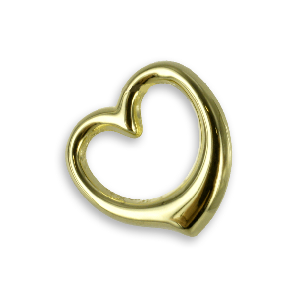 Anhänger Herz Gold 333 - Hochglanz - Vollplastisch - 13mm