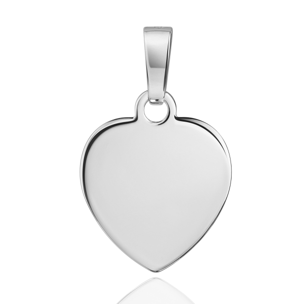 Anhänger Gravurplatte Herz Silber 925 - 12x12mm