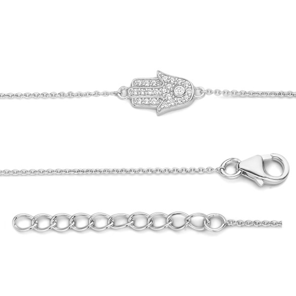 Armband Hand Silber 925 rhodiniert - 23 Zirkonia