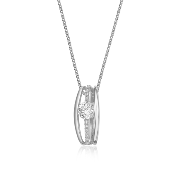 Anhänger Silber 925 rhodiniert - 11 Zirkonia - 16,5x7,5mm - Bild 2