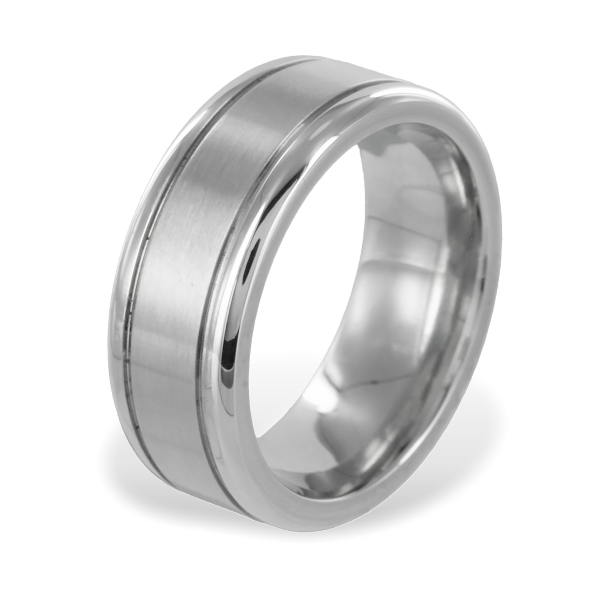 Ring Edelstahl - Teilmatt - 8mm breit
