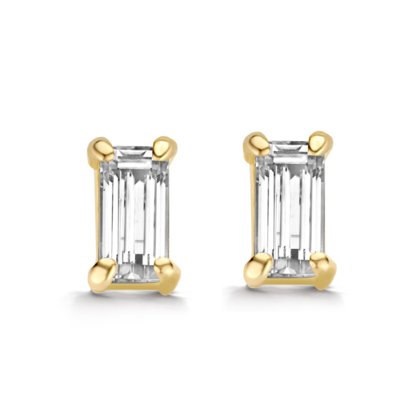 Ohrstecker Zirkonia Baguetteform Gold 585 - 5x2,5mm