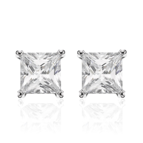 Ohrstecker Zirkonia Silber 925 rhodiniert - 8x8mm