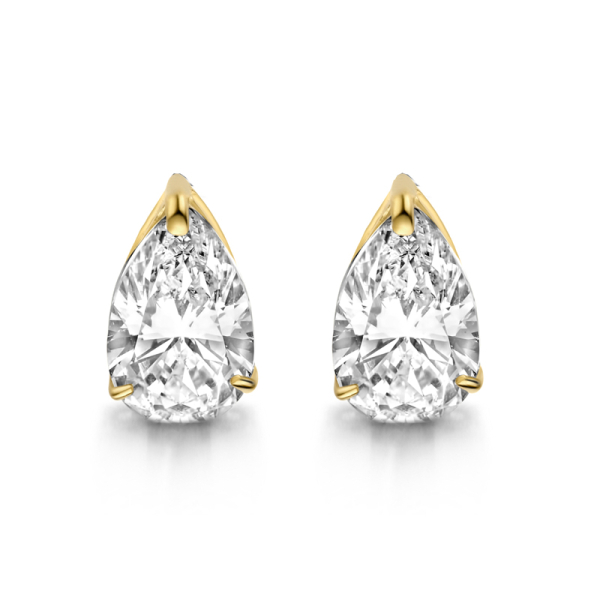 Ohrstecker Zirkonia Tropfenform Gold 585 - 4x3mm