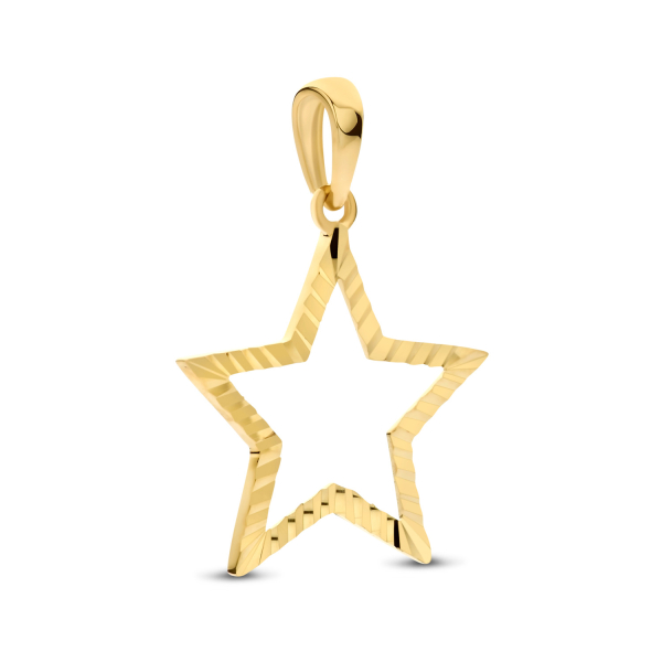 Anhänger Stern Gold 585 - Diamantiert - 15,0x13,8mm - Bild 2