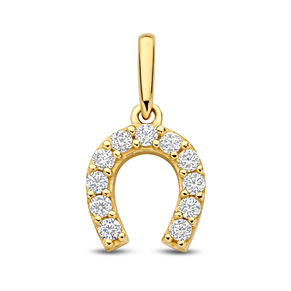 Anhänger Hufeisen Gold 585 - 11 Zirkonia