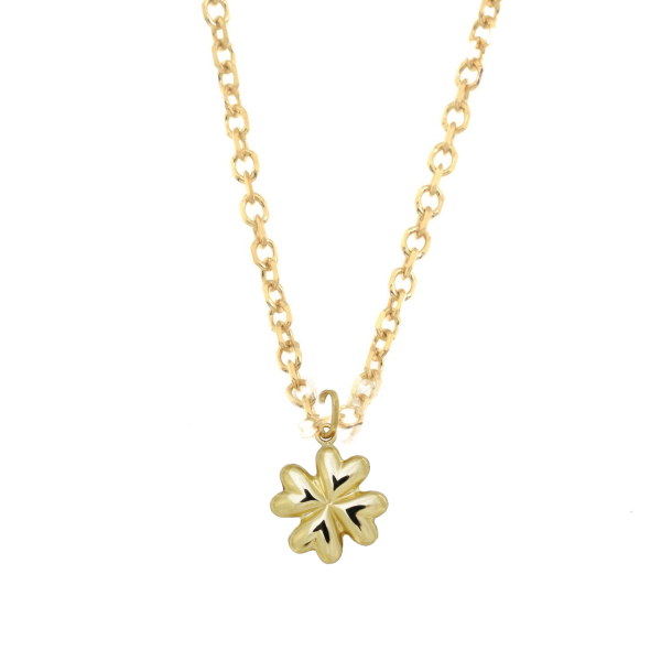 Collier Kleeblatt Gold 585 - Anhänger 11,6x12,6mm