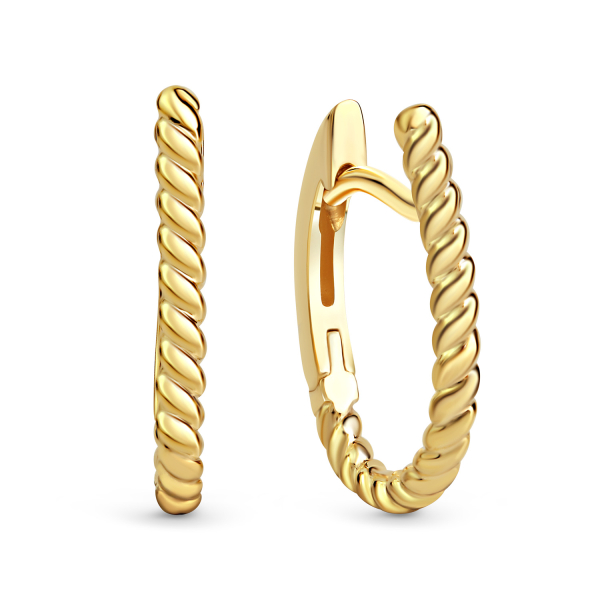 Klappcreolen Silber 925 vergoldet - 17x13x1,8mm - Twisted