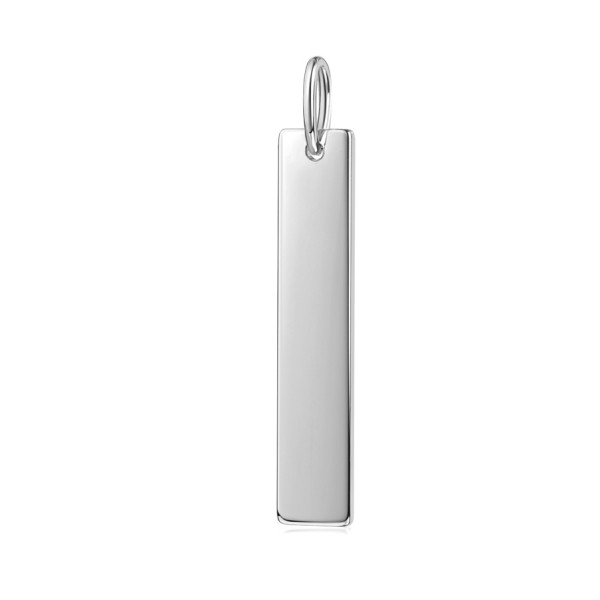 Gravuranhänger lang Silber 925 rhodiniert - 29x5mm