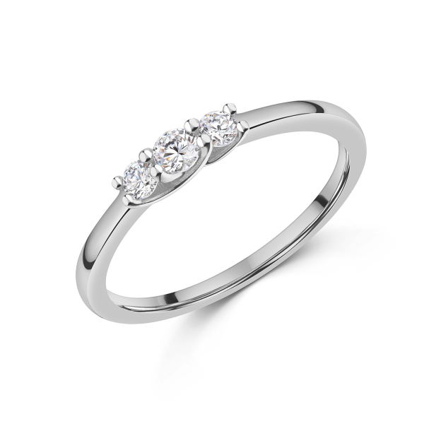 Damenring Silber 925 rhodiniert - 3 Zirkonia
