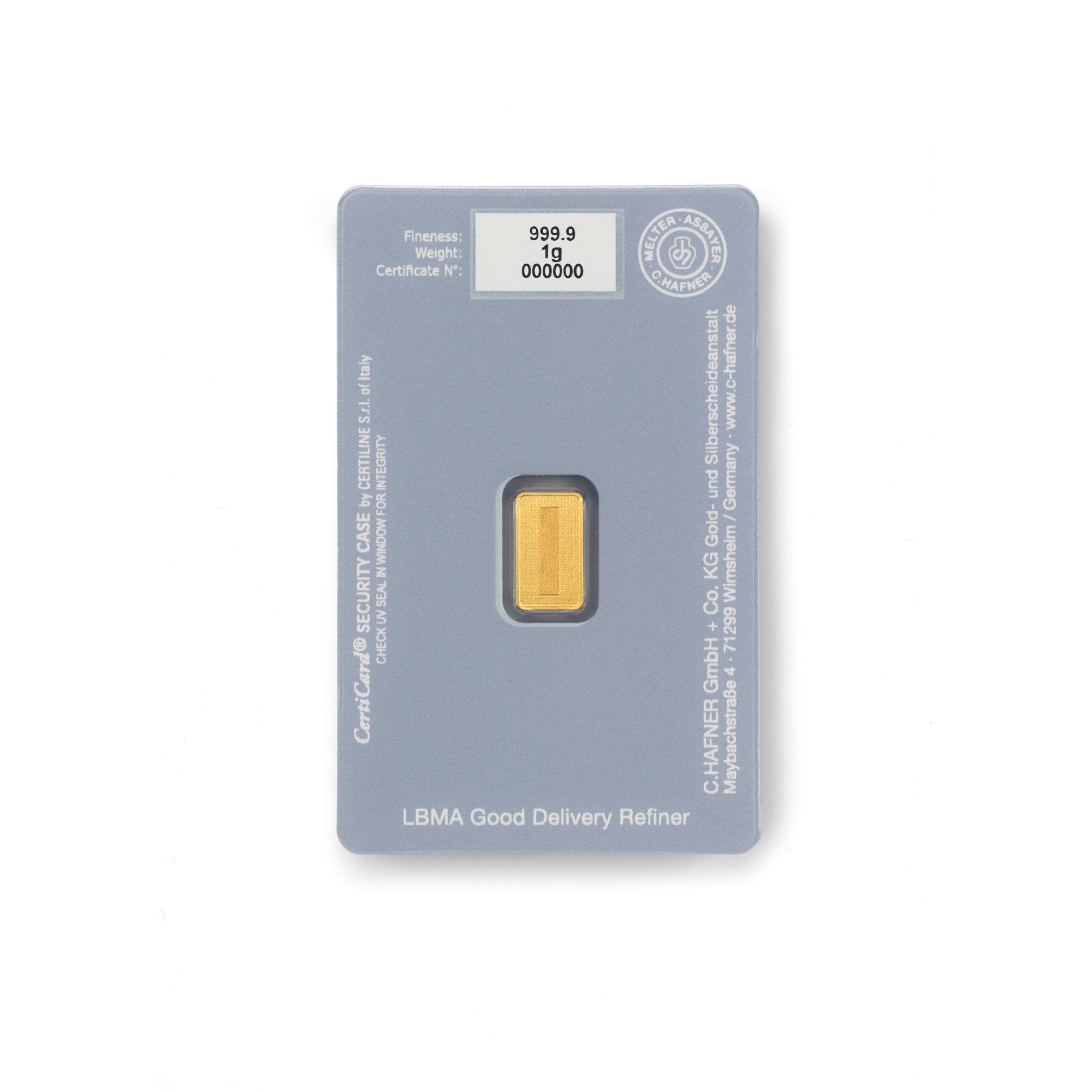 1g Goldbarren For You Blau - 999,9 Feingold - Geschenkbarren - Bild 2