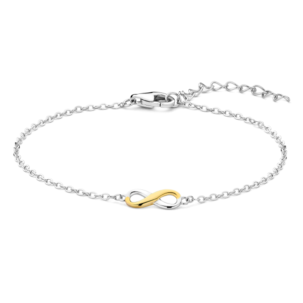 Armband Endless Silber 925 rhodiniert Bicolor - 16+3cm