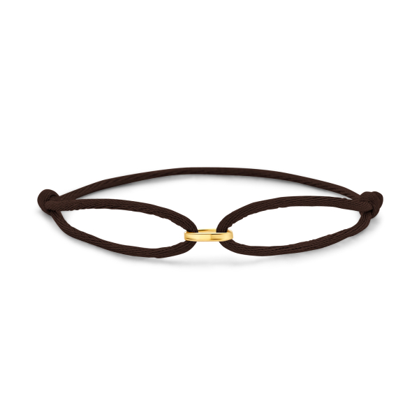 Armband Satin Dunkelbraun Gold 585 - 1 Glied