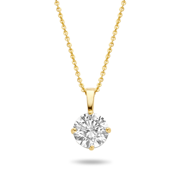 Collier mit Anhänger Zirkonia Gold 585 - 6mm, 4 Stotzen - Bild 2