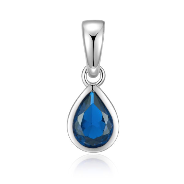 Anhänger Zirkonia Blau Silber 925 rhodiniert