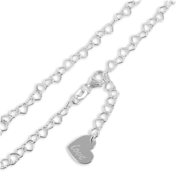Fußkette Herzen LOVE Silber 925