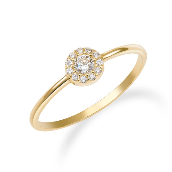 Ring Gold 333 - 12 Zirkonia - Ringschiene 1,20mm