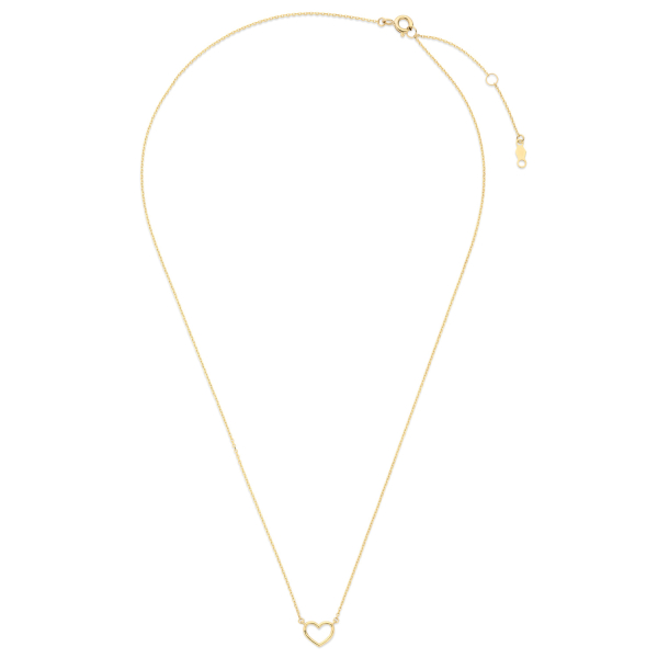 Collier Herz Hochglanz Gold 585 - 7,40x6,40mm - Ankerkette 43cm - Bild 2