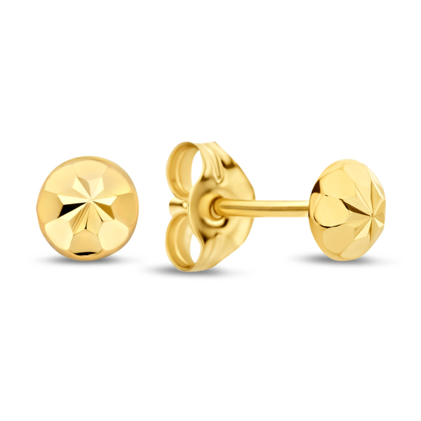 Ohrstecker Gold 585 - 4,0mm - Hochglanz diamantiert