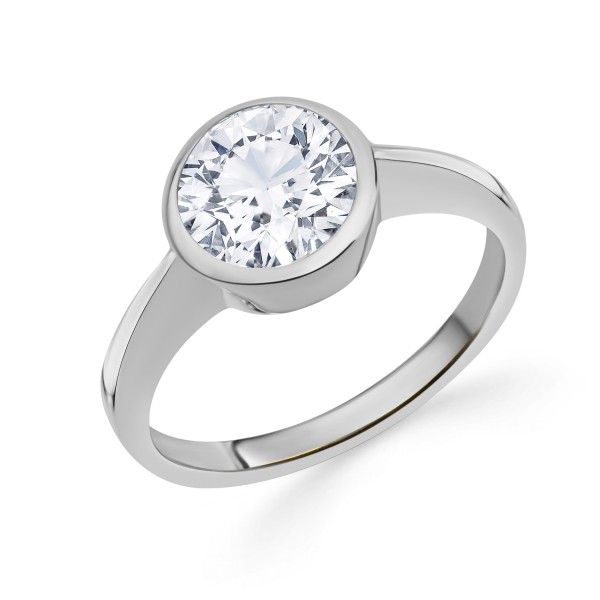 Damenring Zirkonia Silber 925 rhodiniert - 9mm