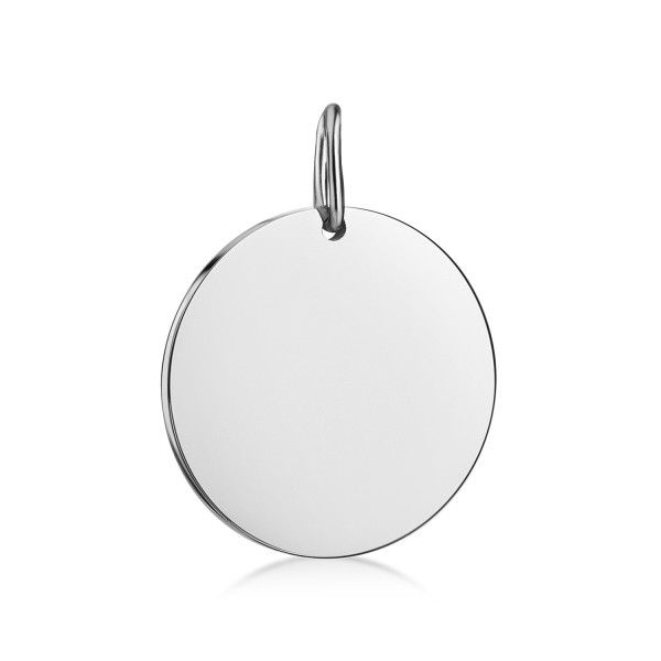 Anhänger Gravurplatte rund Silber 925 rhodiniert - Ø 14mm