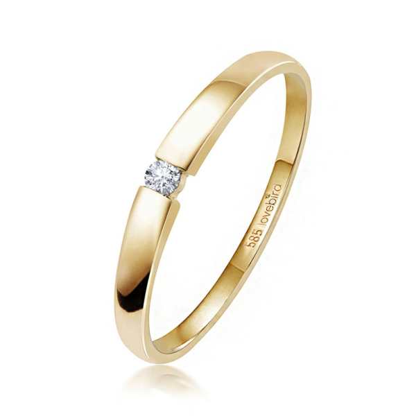 Lovebird Spannring Gelbgold 585 - Brillant 0,03 ct.