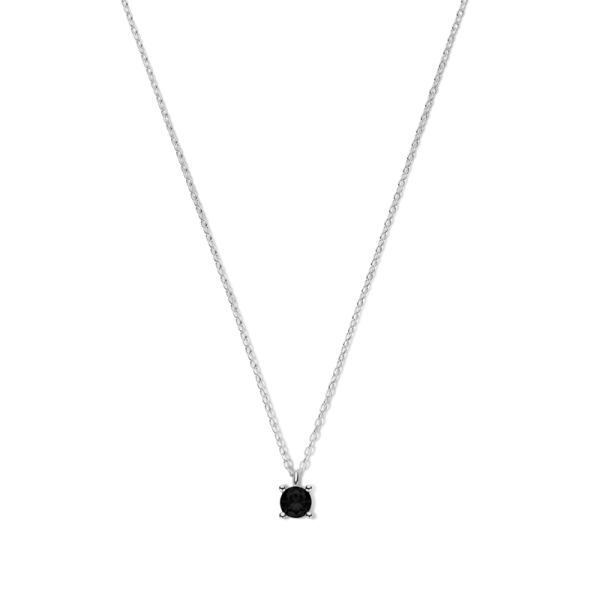 Collier mit Zirkonia schwarz Silber 925 rhodiniert - 40+5cm - Bild 2