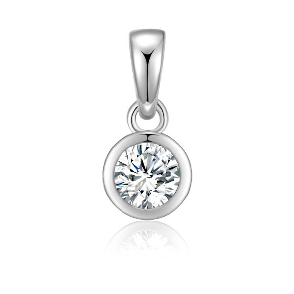 Anhänger Zirkonia Silber 925 rhodiniert - 5mm