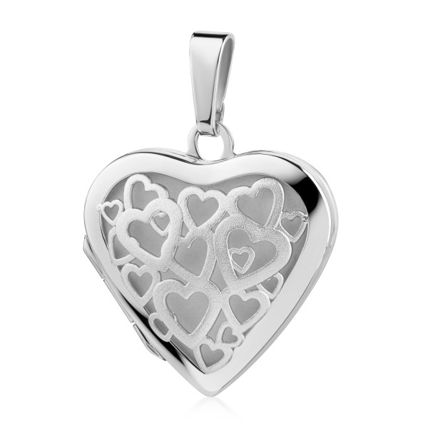 Medaillon Herz Silber 925 - Motiv Herzen