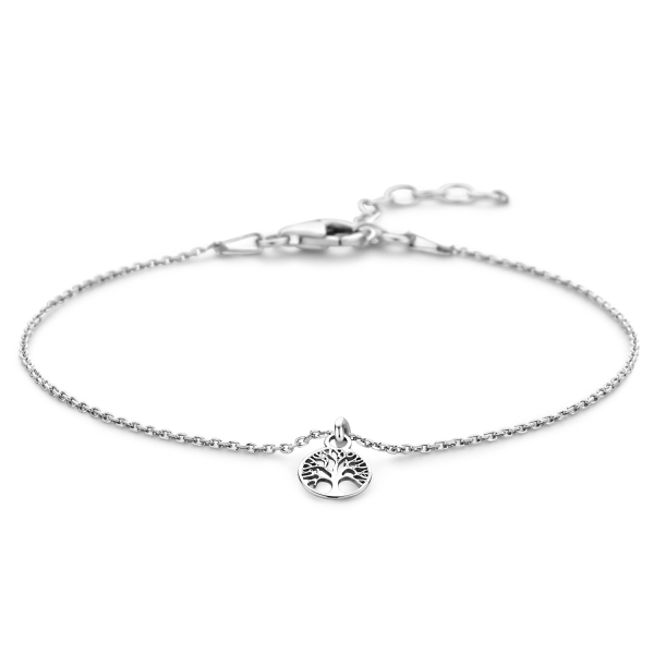Armband Lebensbaum Silber 925 rhodiniert - Ankerkette