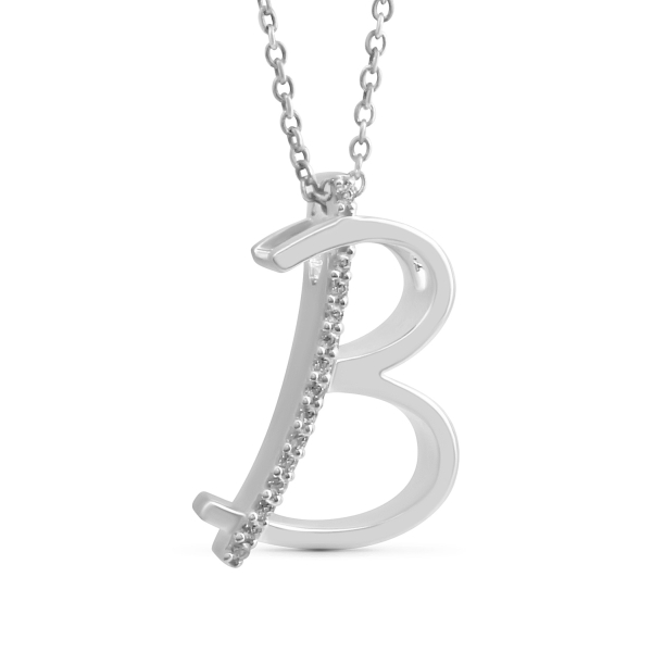 Buchstabenanhänger mit Zirkonia Silber 925 rhodiniert - 10x15mm - Bild 5