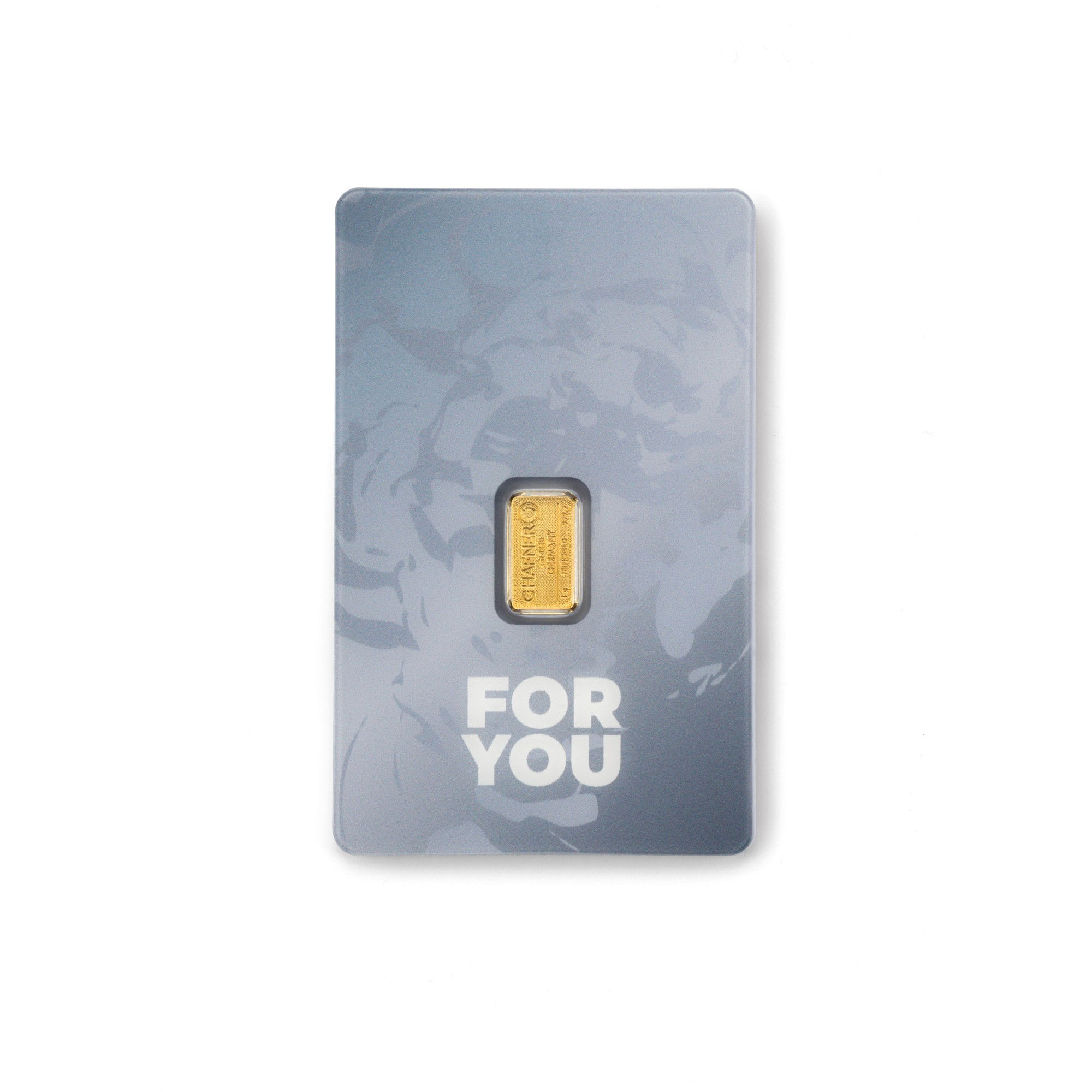 1g Goldbarren For You Blau - 999,9 Feingold - Geschenkbarren