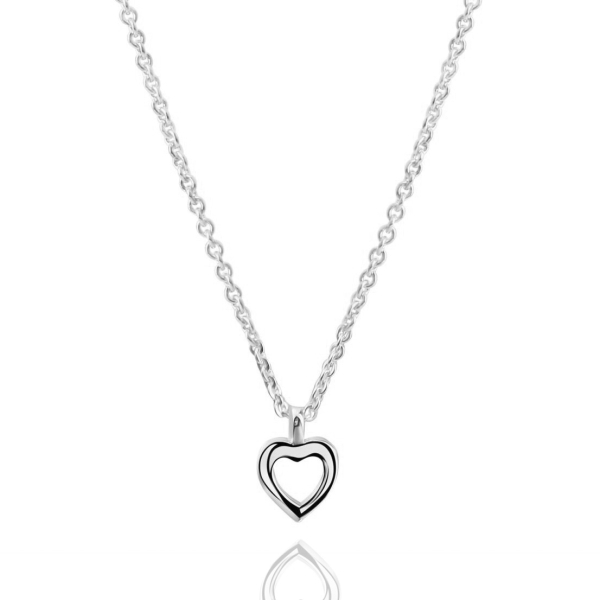 Collier mit Anhänger Herz Silber 925 rhodiniert - Herz 6,3x6,4mm