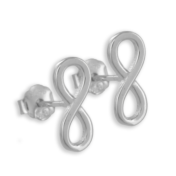 Ohrstecker Infinity Silber 925 rhodiniert - 11x5mm