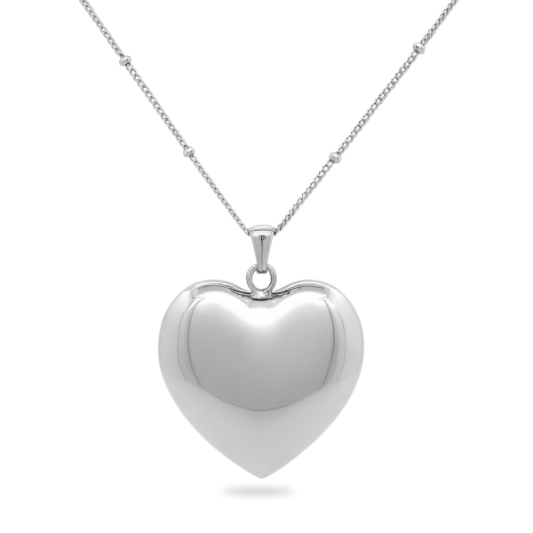 Lovebird Collier mit Anhänger Herz Edelstahl - 80+5cm