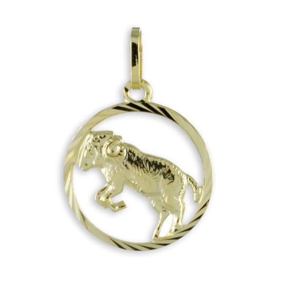 Sternzeichen Anhänger Gold 333 - Diamantiert - 15mm