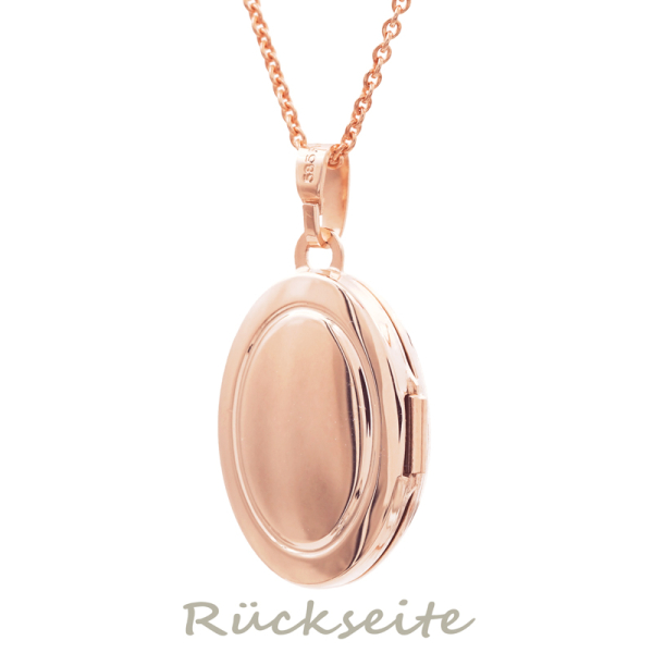 Medaillon oval Silber 925 rosévergoldet - 16x21mm - Bild 2