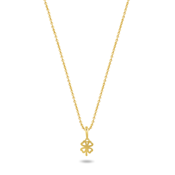 Collier mit Anhänger Kleeblatt Gold 585 - Kleeblatt 7,5x6,4mm - Bild 2