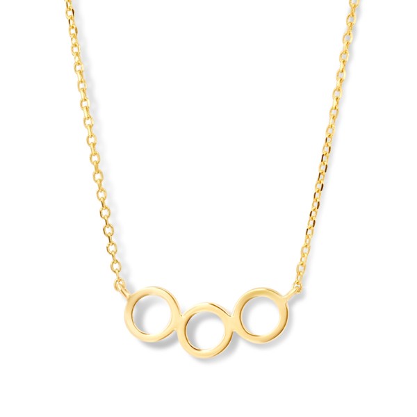 Collier mit Anhänger Dreierreif Gold 585 - Kreise 4,5mm