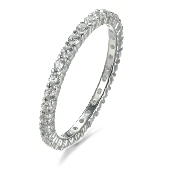 Memoryring Silber 925 - 30 Zirkonia - 2mm breit