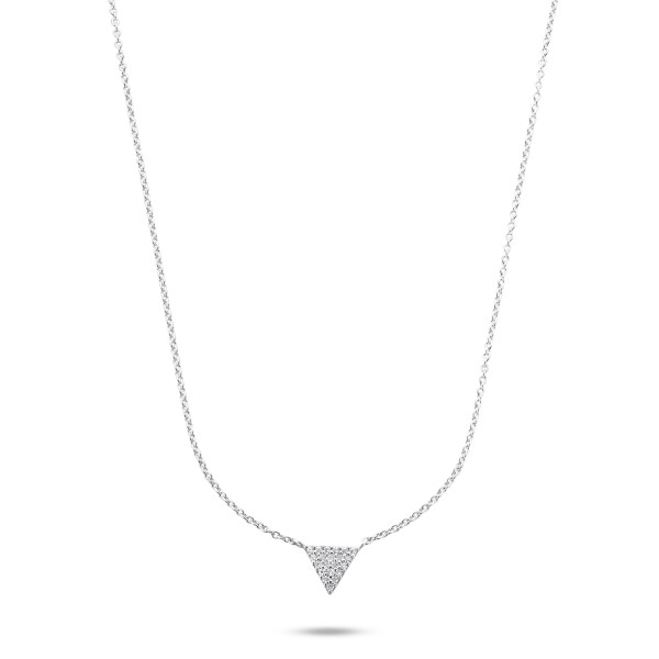 Collier Dreieck mit 21 Zirkonia Silber 925 rhodiniert - Dreieck 7x7mm - Bild 2