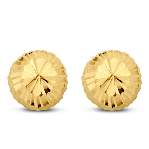 Ohrstecker Halbkugel Gold 585 - Diamantiert - Ø 5mm