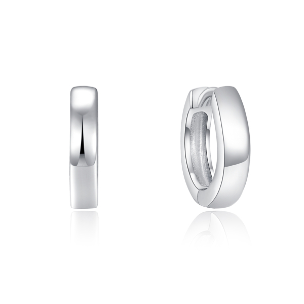 Klappcreolen Silber 925 rhodiniert - Ø 12mm - Glänzend - 2,7mm breit