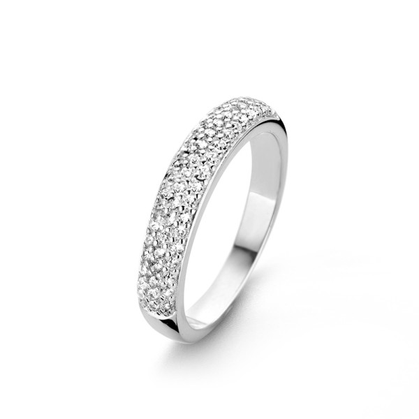 Damenring Silber 925 rhodiniert - 58 Zirkonia - 4mm breit
